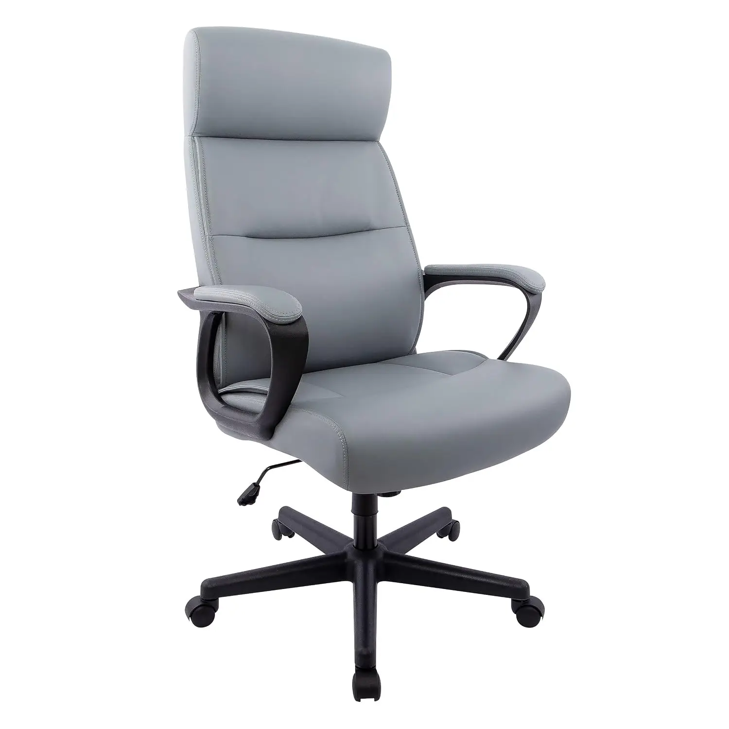 High Back Manager Office Chair, Faux Leather Ergonomic Swivel, Executive Desk, Gray, Customized