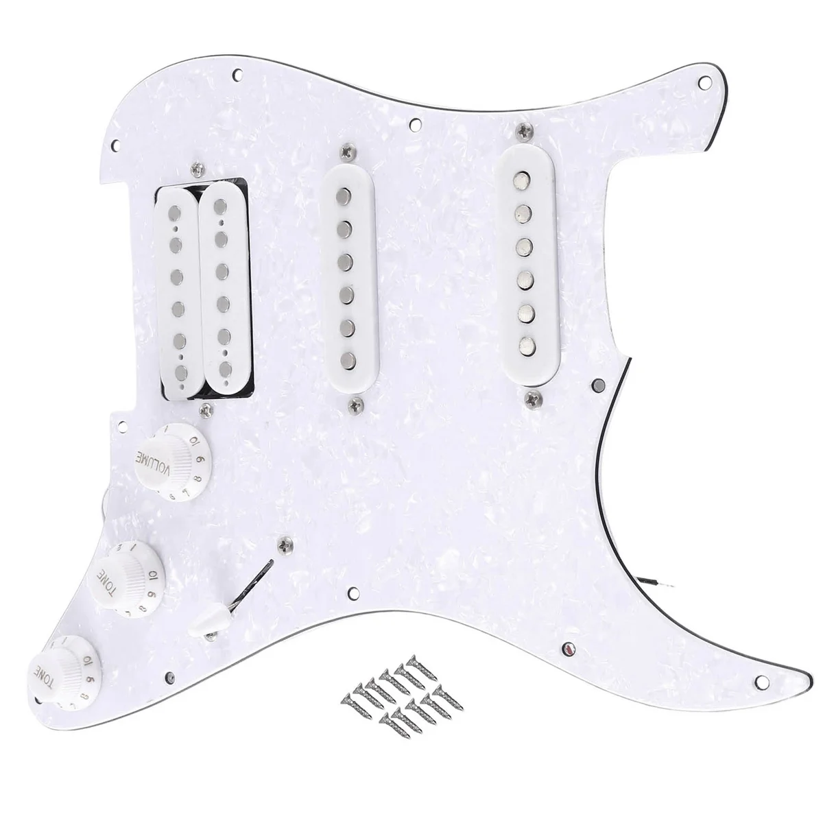 ST SQ Electric Guitar Loaded Prewired Electric Guitar Pickguard Pickup  embly White Pearl