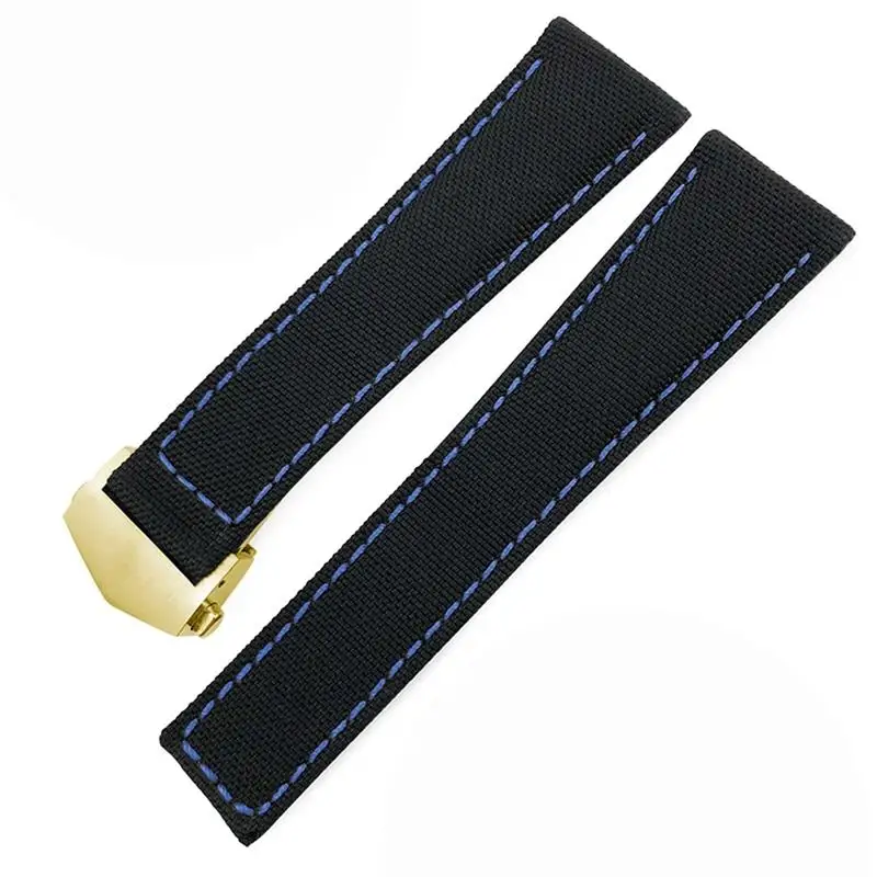 

SCHIK 20mm 22mm Watch Bracelets Canvas Nylon Leather Watch Strap Fold Buckle Black Watch Band,For Tag Heuer CARRERA AQUARACER