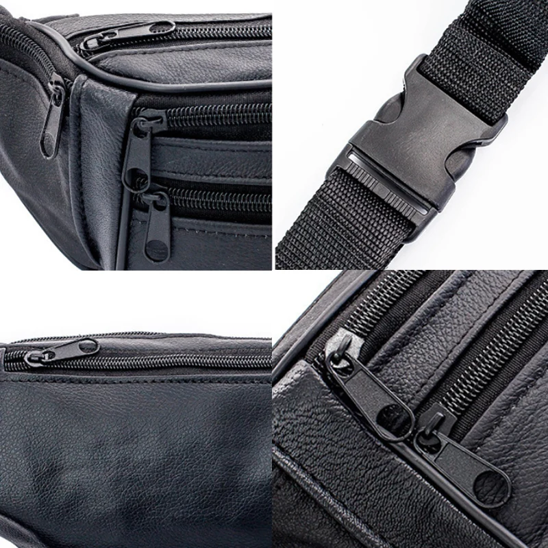 Fashion Men Genuine Leather Waist Packs Men Organizer Travel Waist Pack Necessity Waist Belt Mobile Phone Bag