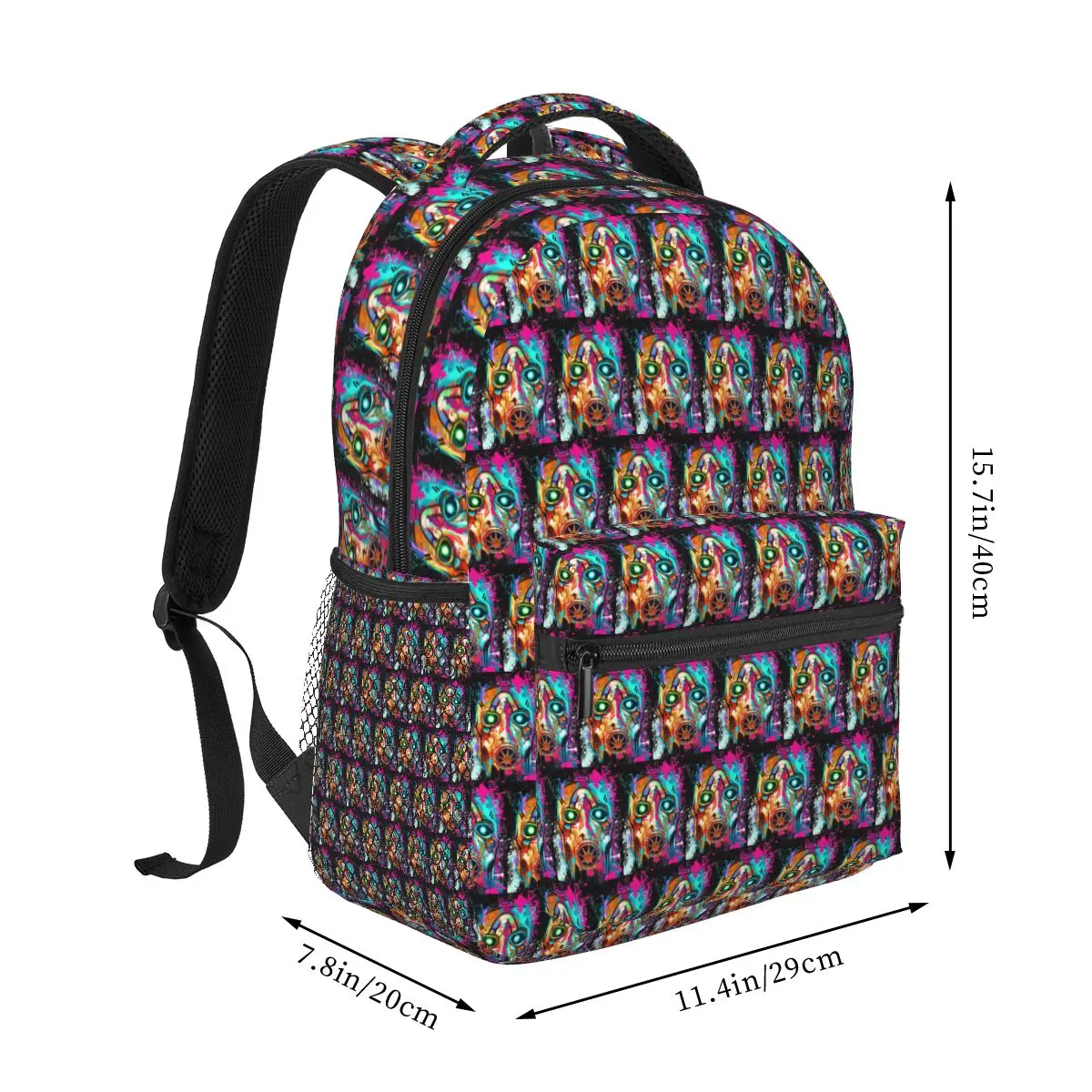 B-Borderlands Shooting Game Gaming Student Backpack School Bag Hiking Travel Daypack for Boys Girls Bookbag Shoulder Bags