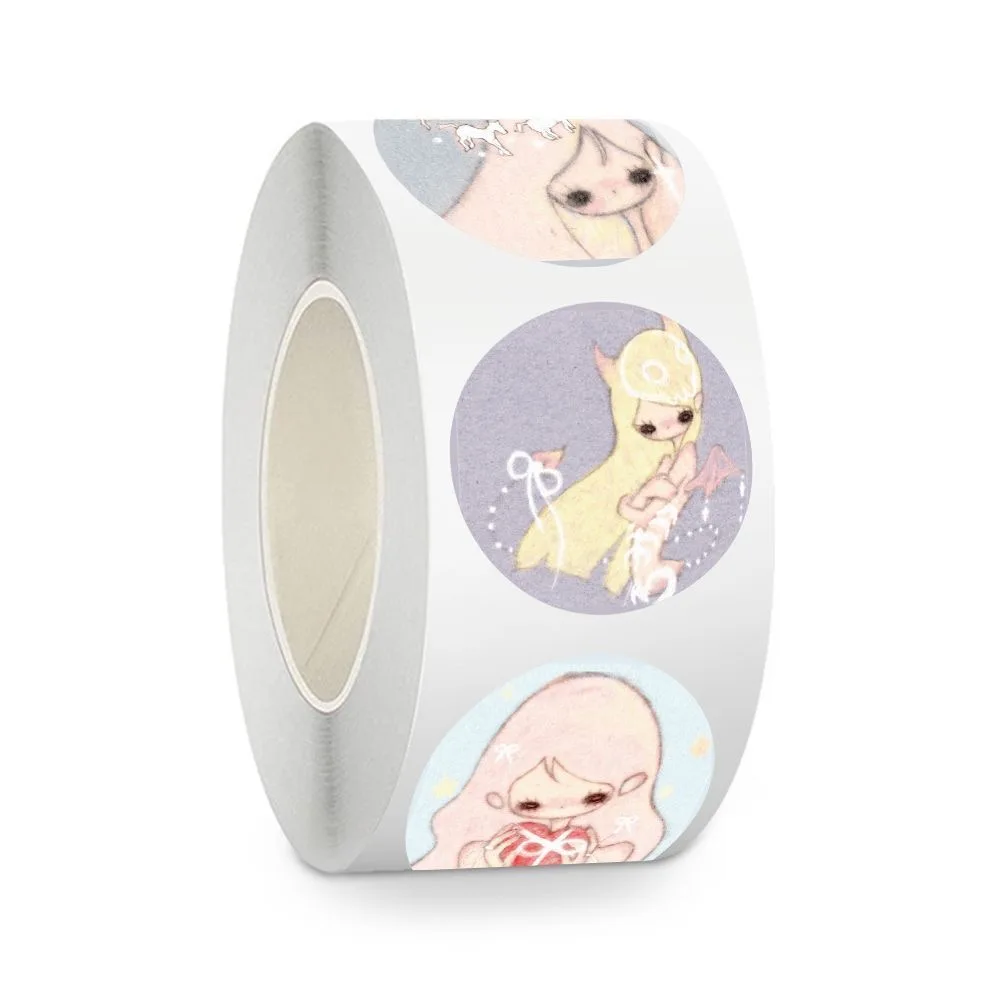 500pcs/Roll Anime Little Angel Cartoon Sealing Stickers DIY PVC Laptop Decals Decoration Reward Gift Toy