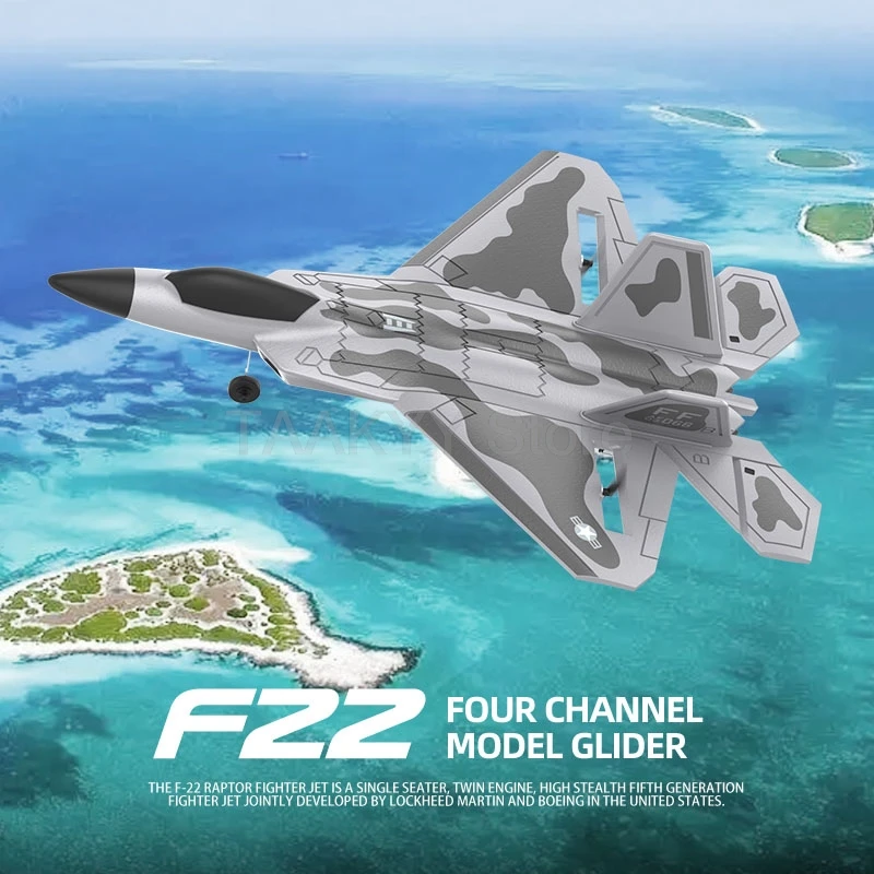 F22 Fighter 4CH Larger Plane 2.4G Fixed-wing Remote Control Airplane Rc Plane Raptor Glider Electric Foam Model Toys For Boys