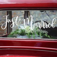 Just Married DIY Car Sticker Wedding Bridal Shower Party Decoration Supplies Home Room Vinyl Decals Removable Window Murals Gift 3