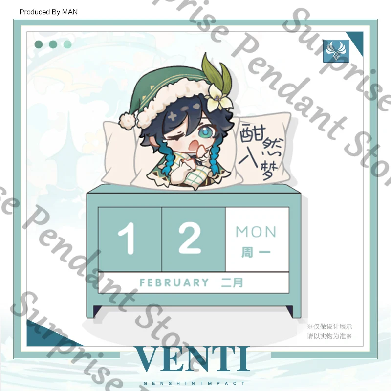 

Genshin Impact Game ambitus Anime Venti colleagues wooden building blocks desk calendar Balladeer Xiao Kinich desktop ornament