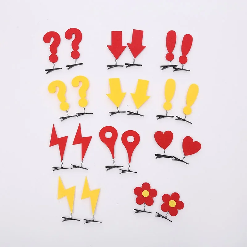 50pcs Mini Cute Girl Hair Clips Barrettes Heart Question Mark Pattern  Accessories pin Assorted Styles Christmas Halloween