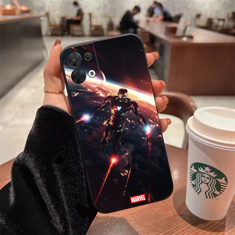 마블 어벤져스 다리미 맨 휴대폰 케이스, OPPO Find X6 X5 X3 Pro Lite Neo OPPO Reno 9 8 7 Pro Lite 8T 8Z 7Z 5G 용