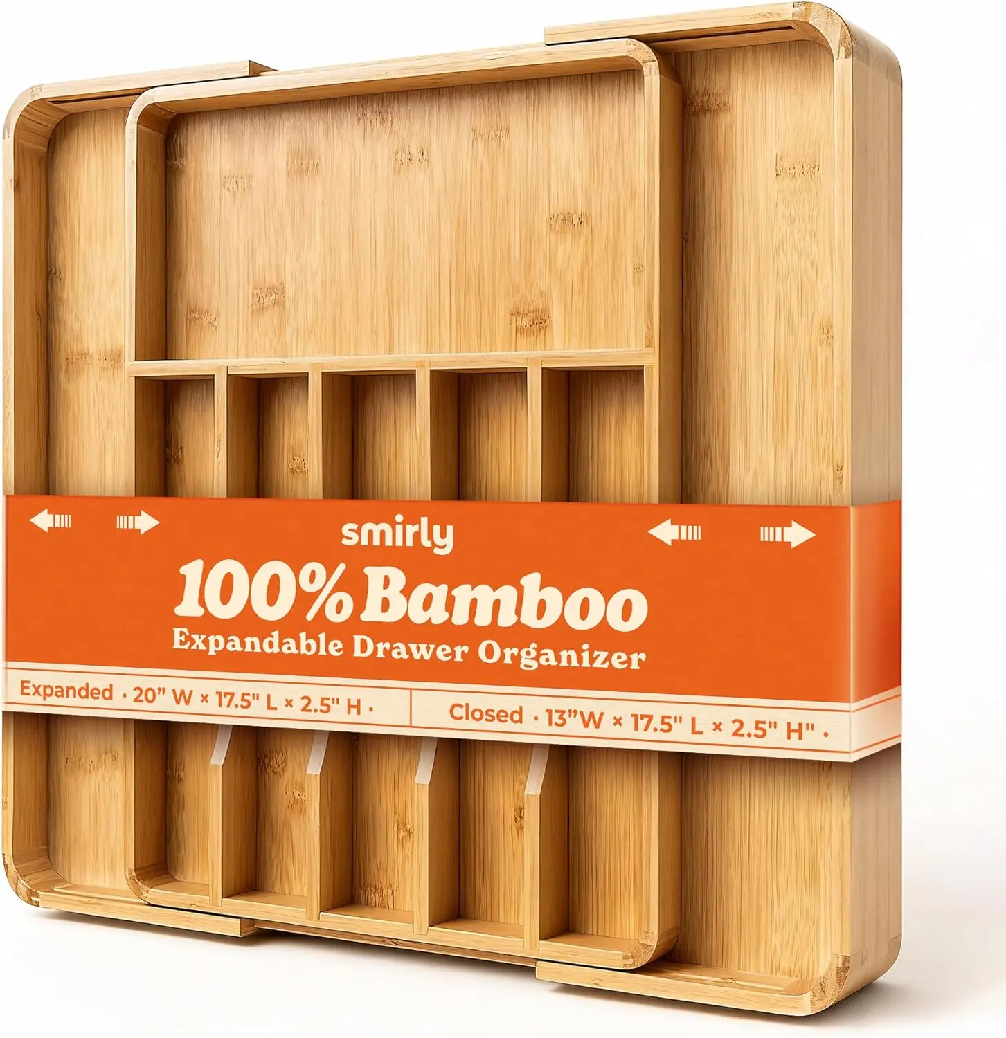 

Silverware Drawer Organizer – Bamboo Kitchen Drawer Organizer, Adjustable Utensil Holder and Cutlery