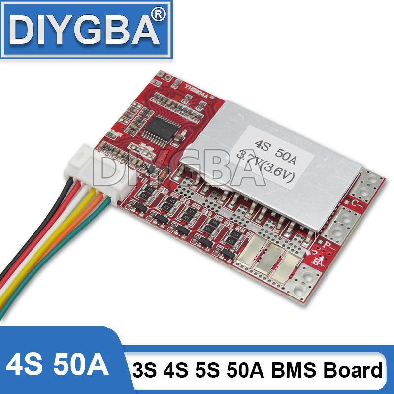 50A BMS Board 3S 4S 5S 3.2V/3.7V Iron Phosphate LiFePO4 Battery BMS 3.2/3.7V 18650 Lithium Battery Protection Board W/Balance