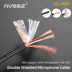 Miedziana kabel sygnałowy Audio Hifi z podwójną osłoną zmodyfikowana kurtka pasuje do XLR RCA 1/4 ''6.35mm TS TRS Jack do mikrofonu