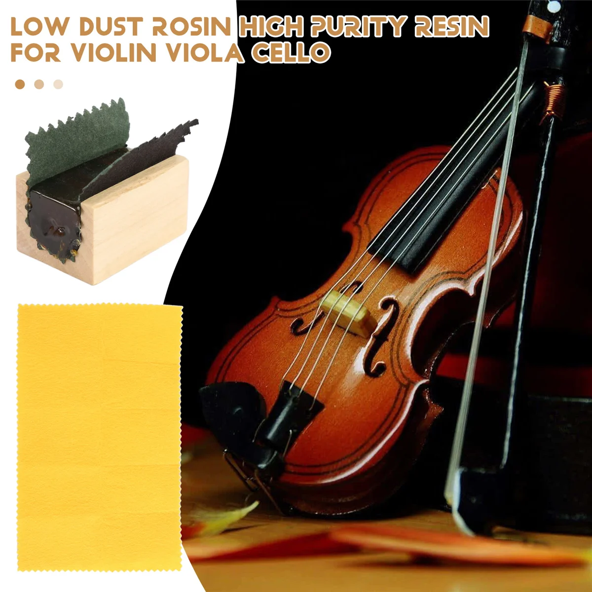 1 PC Low Dust Rosin High Purity Resin for Violin Viola Cello Bow String Orchestra Instruments Musical Instruments Accessories
