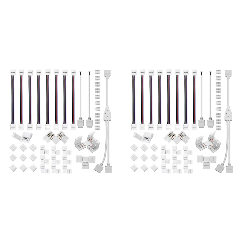 A26F-2X 5 Pin LED Strip Connector Kit, For 12Mm RGBW LED Strip Connection Include T Shape 5 Pin LED RGBW Connector