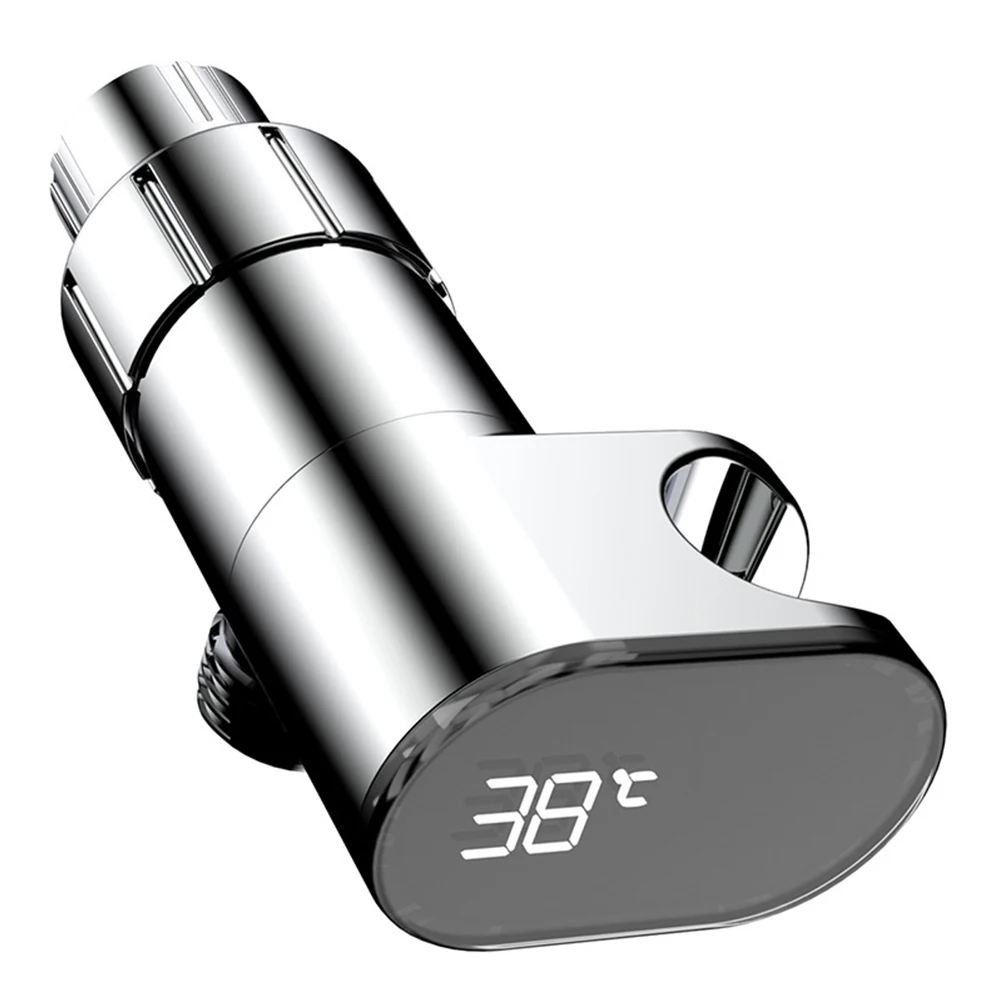 Digital Display Adapter Shower Head Holder Electroplating Dual Display Temperature Readings Water Temperature Monitoring