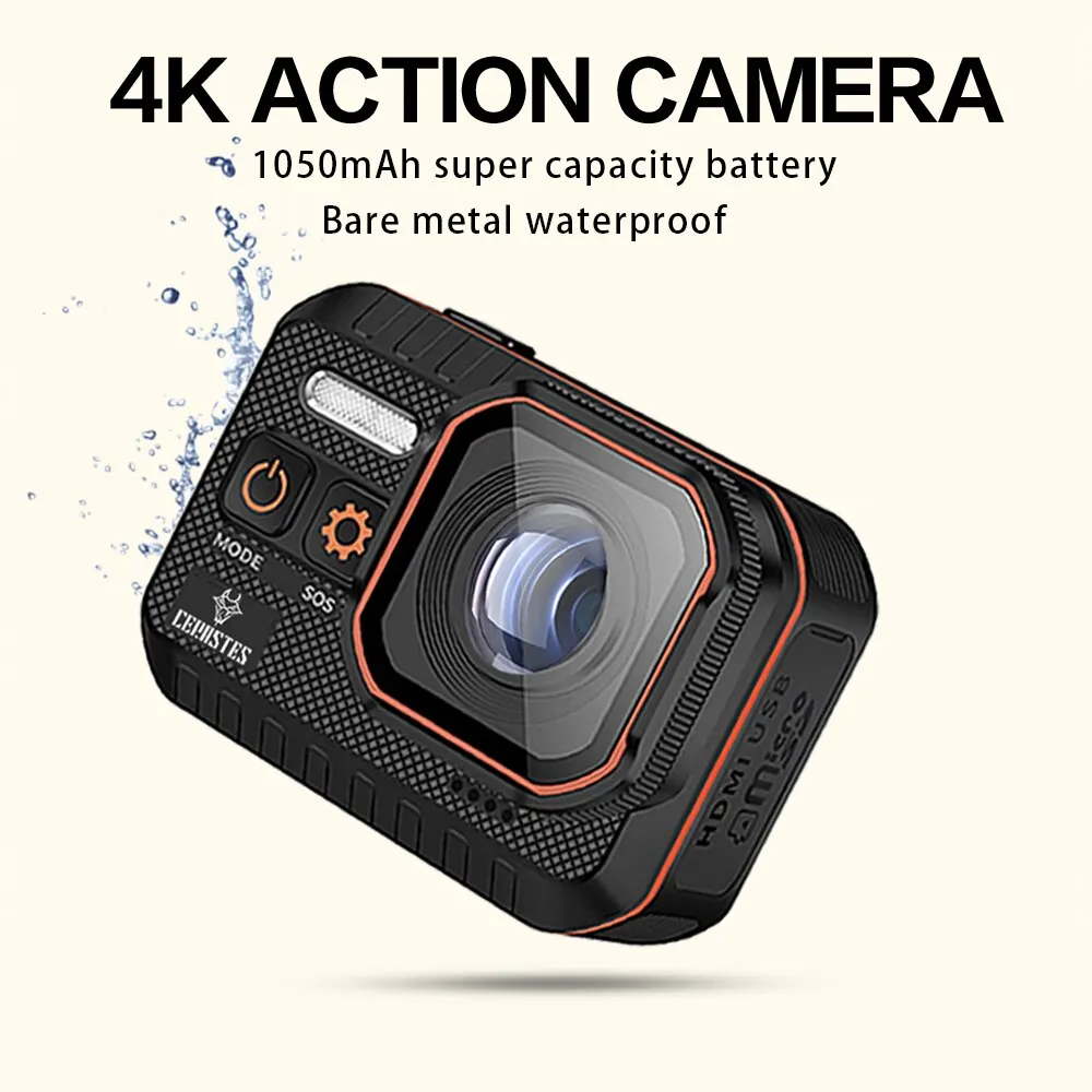 CERASTES Action Camera 4 k60fps con schermo di controllo remoto impermeabile Sport Camera Drive Recorder Sport Camera Helmet Action Cam