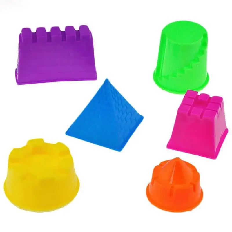 Crianças Educacional Castelo Mould Brinquedos, Areia Argila Mold, Portable Baby Building Blocks, Praia Sandcastle, 6Pcs