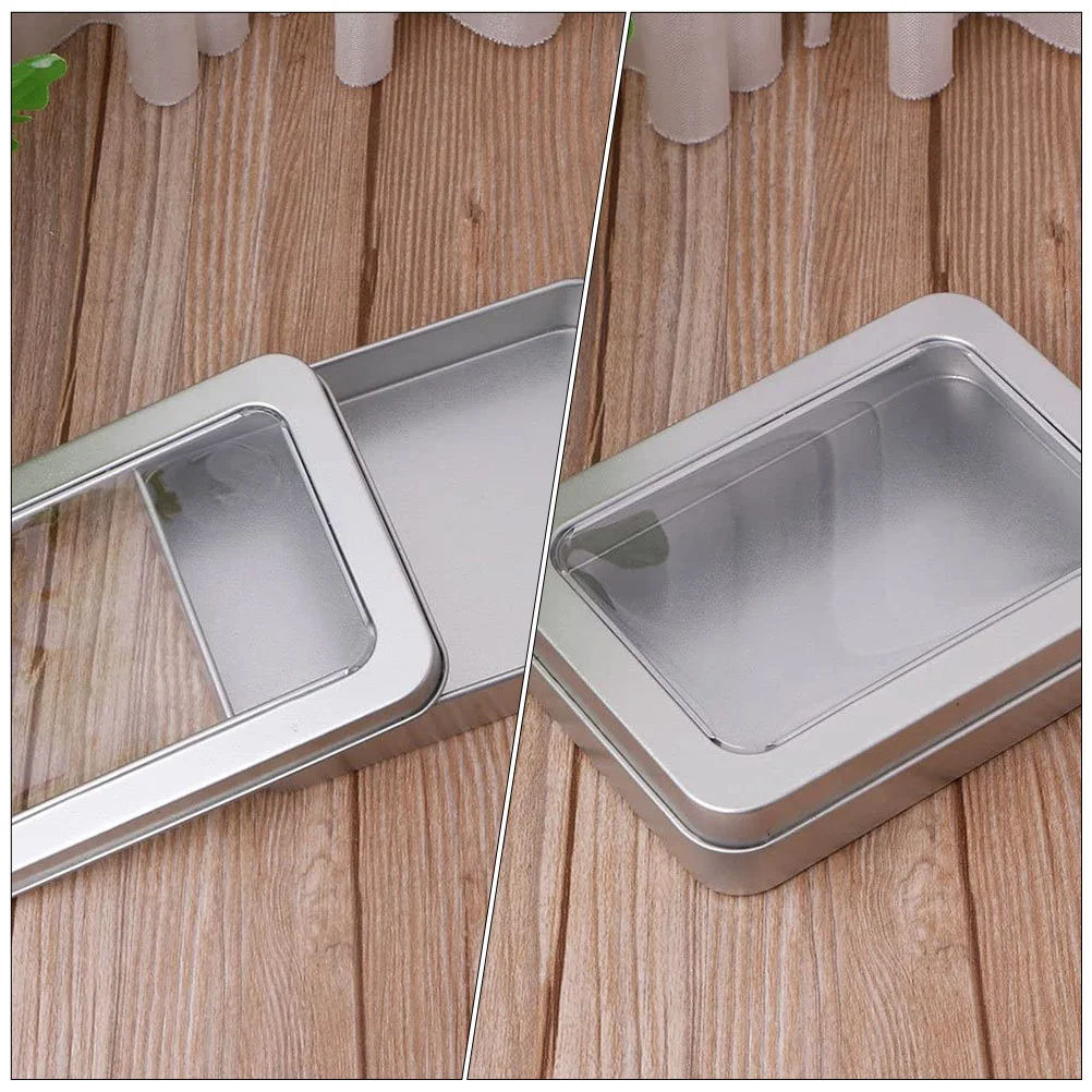 4 قطعة U القرص تخزين صفيح صندوق شفاف سطح المكتب نافذة حالة لمفاتيح محرك USB حبوب القرط الحرفية المعادن المنظم