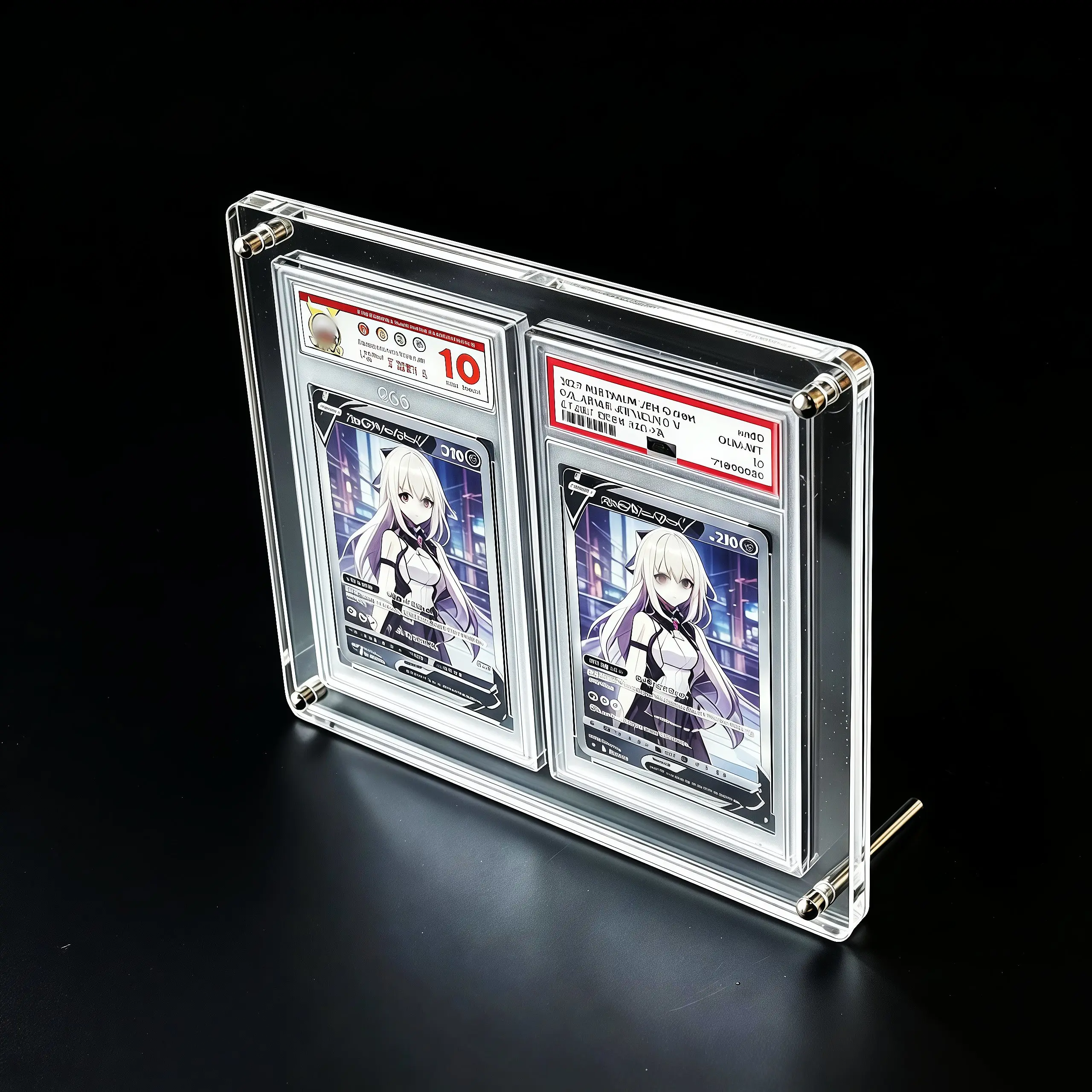 3-Slot Acrylic Rating Trading Card Stand 35PT Thick Ultimate Display for Graded Pokemon,Yu-Gi-Oh Crystal Clear Showcase Gift