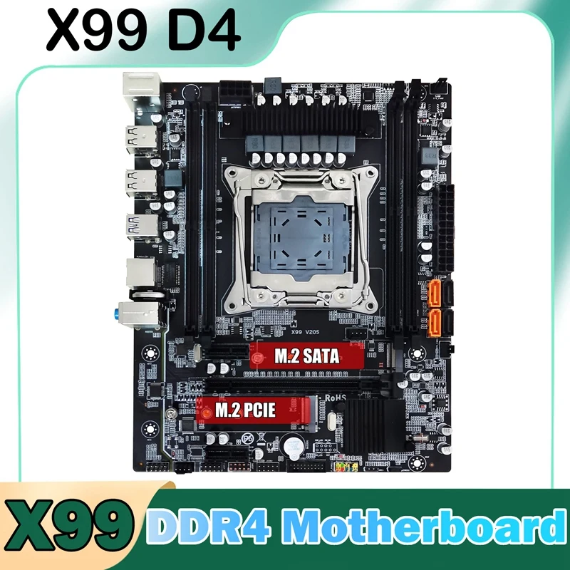 Desktop Motherboard X99 Black Support 4X32G For 5820K 5960K E5-2678 V3 E5 2676 V3 E5 2696 V3 CPU