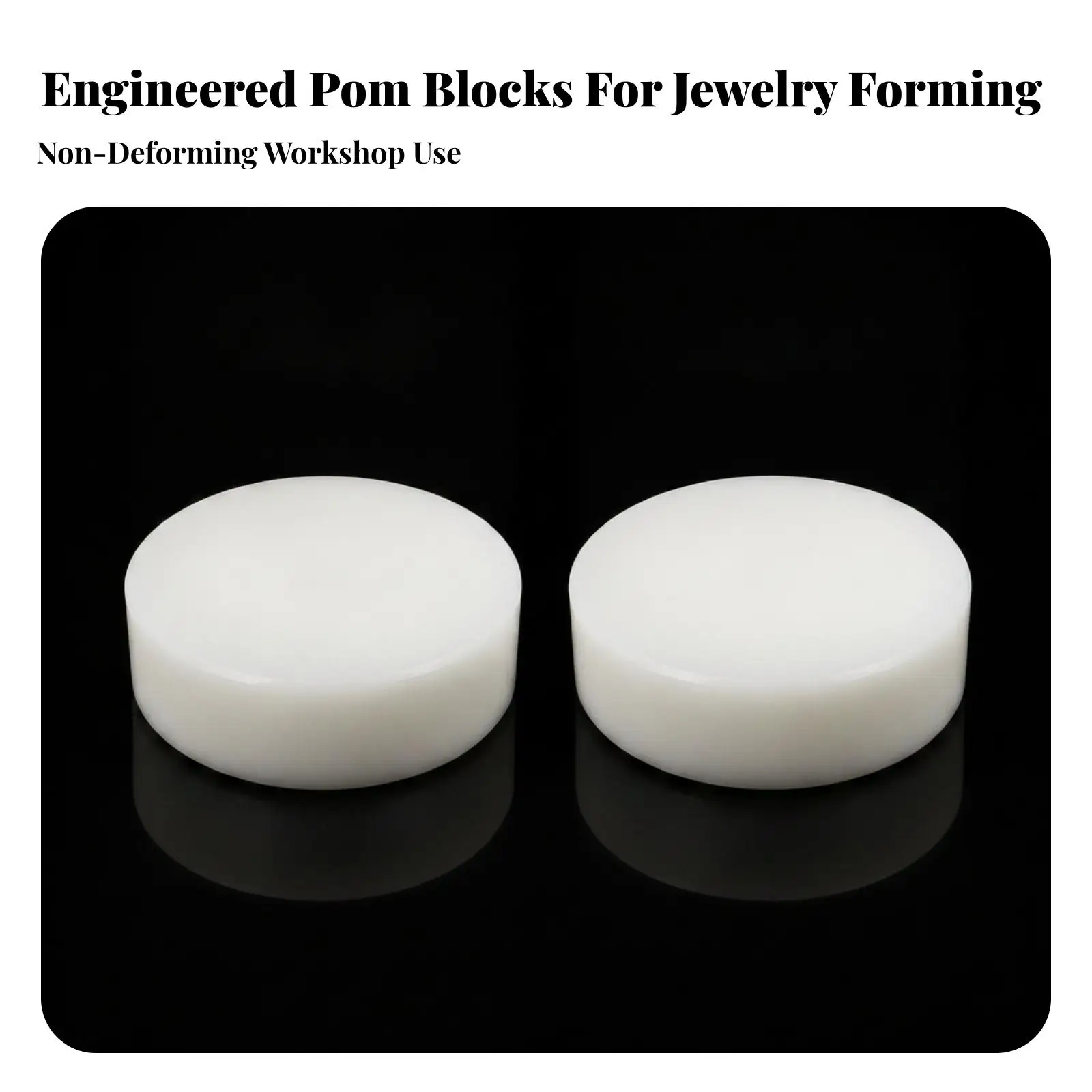 2 Pieces Jewelry Flattening Block Long-Lasting POM Block Hard-Wearing Solid for Jewelers