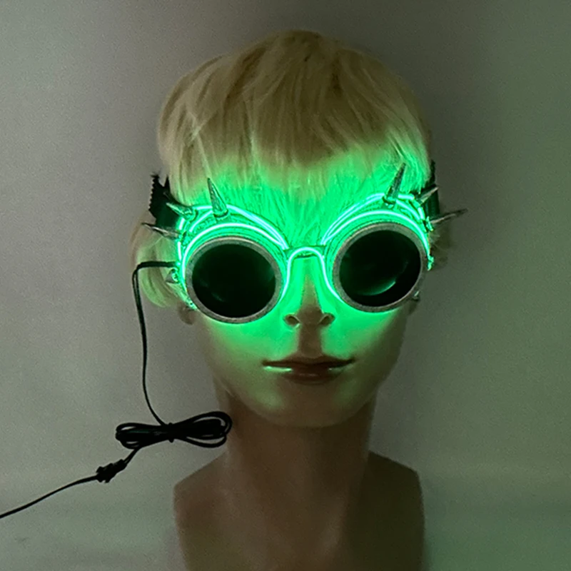 LED Neon leuchtende Brille leuchten Rave Kostüm Party Dekor DJ Club Brillen Leistung Requisiten ändern Farbe Ball Brillen – Detail 31