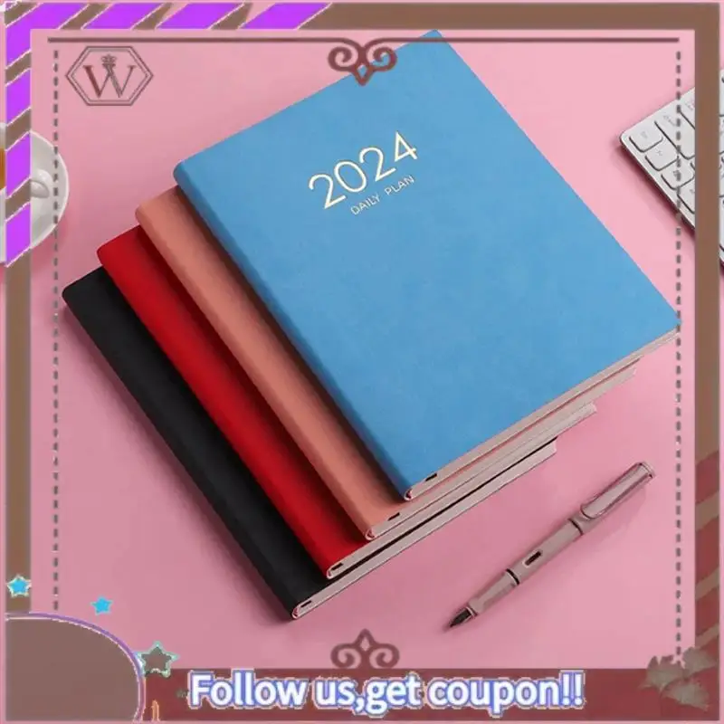 ล่าสุด 2024 สีแดง Plan ปฏิทินหนา Daily Plan โน้ตบุ๊ครายสัปดาห์โน้ตบุ๊คอุปกรณ์สํานักงานโรงเรียน 21.2 ซม.X 28.8 ซม.X 2C