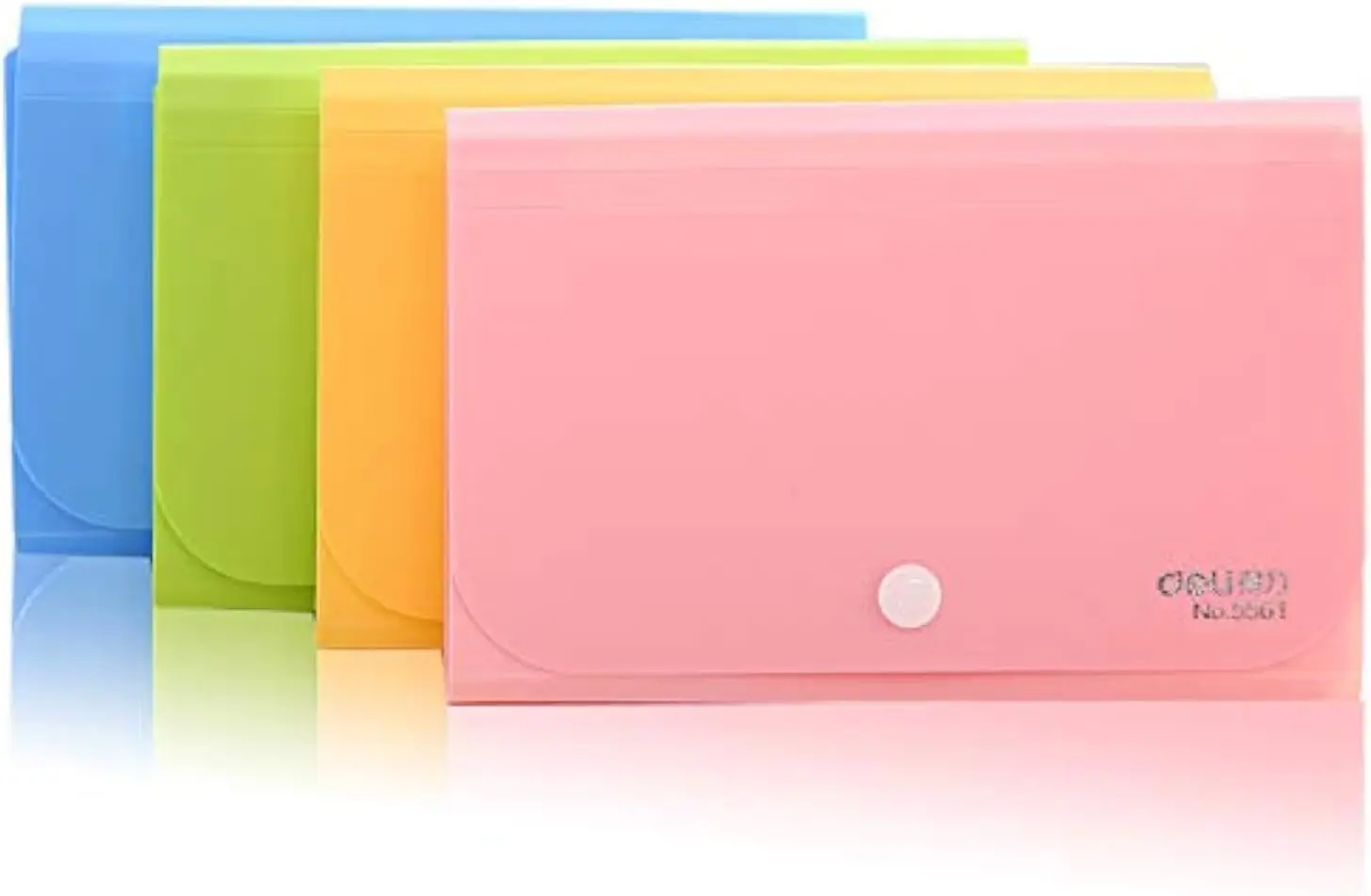 

12-Pocket Accordion File Folder, Mini PP Wallet for Cards, Receipts, 7x4.5 Inches, Set of 4