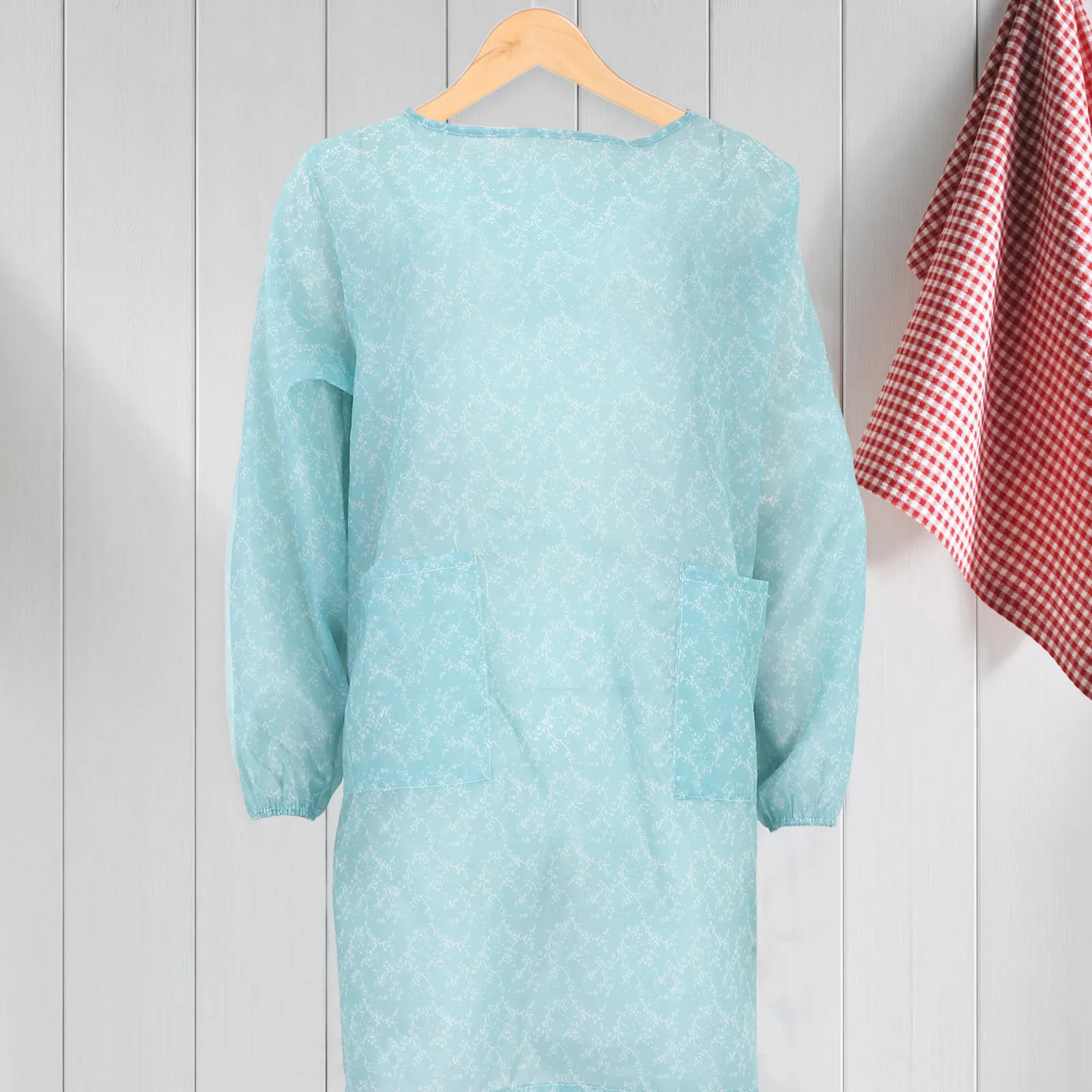 

1pc Waterproof Apron For Women Cooking With Sleeves Heavy Duty Polyester Kitchen Garden Painting Workwear Chef Bartender Home