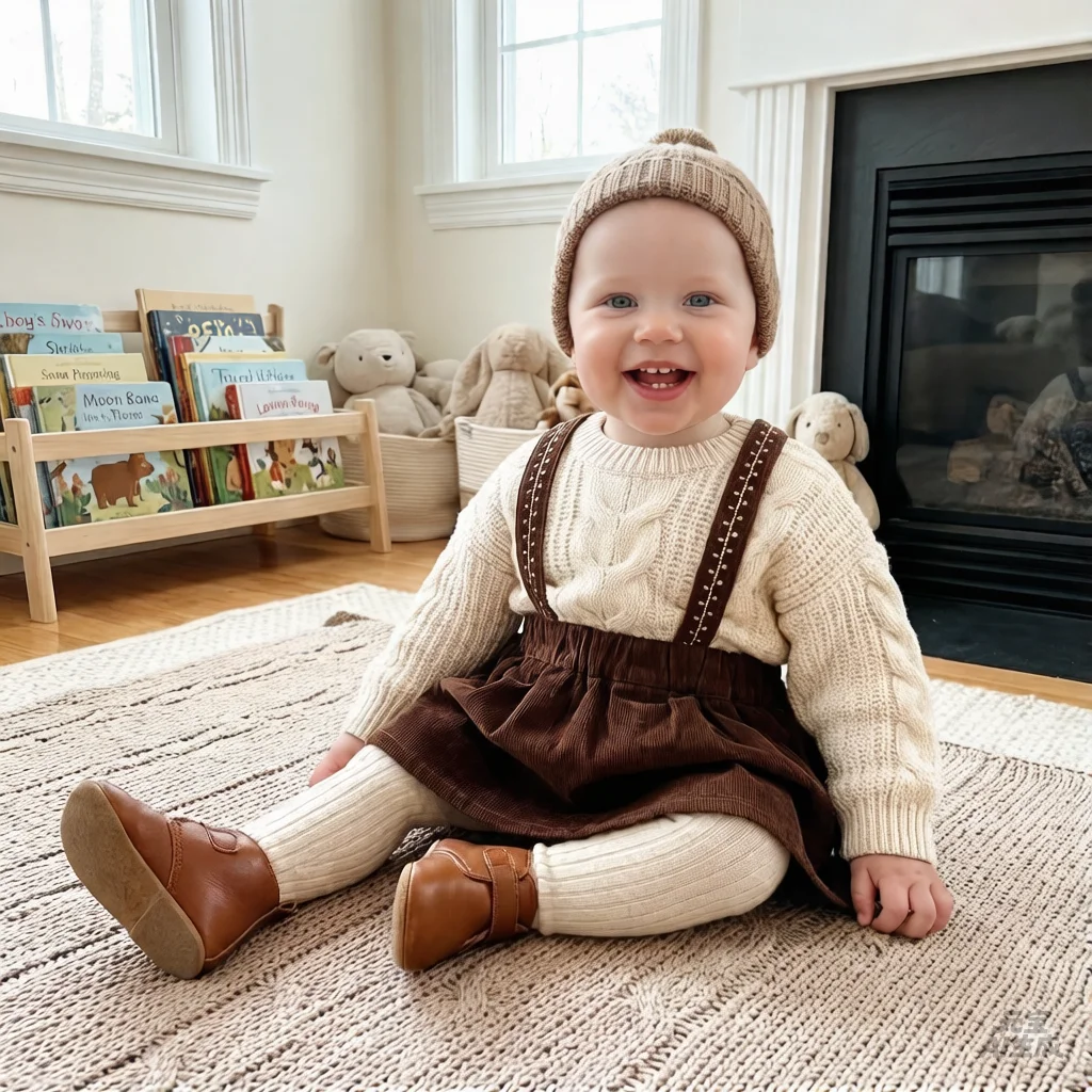 

SeasonSea Suspenders Skirt Autumn Winter Girls Corduroy Suspender Skirt Brown Overall Dress Toddler 73/80/85/90cm Baby Clothes