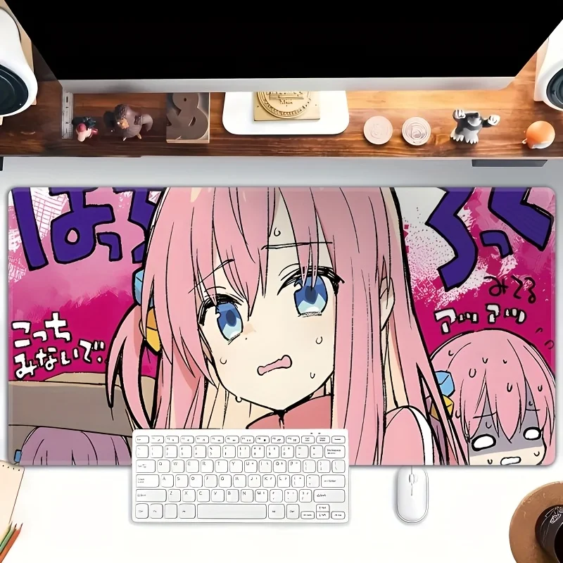 1 unidade – Tapete de jogos de borracha antiderrapante grande estilo anime fofo, tapete de mesa durável com bordas costuradas grossas, ideal para escritório doméstico e G