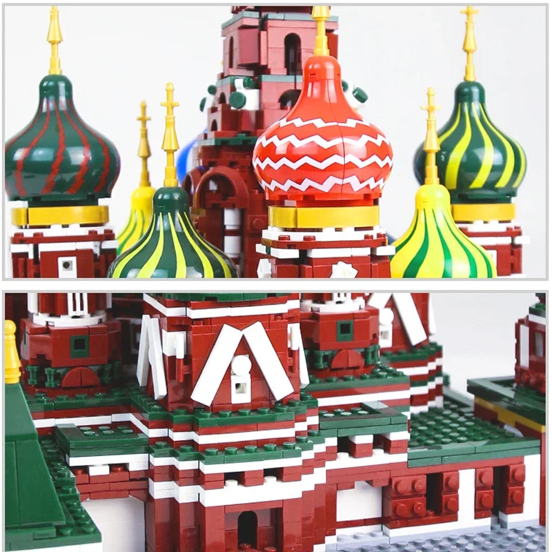 3213pcs Russian Moscow Basilica Cathedral Adult High Difficulty Assembly Building Display Model Toy Educational Construction Kit