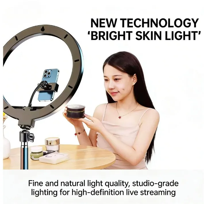 12 Inch Mobile Live Streaming Circular Fill Light Anchor Desktop Photo Beauty Soft Light Selfie Bracket Lighting Photography