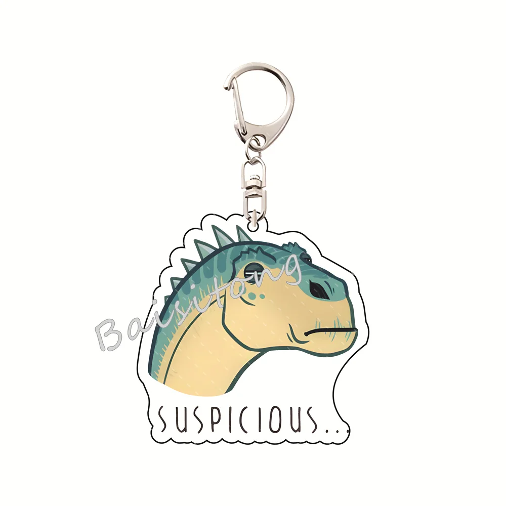 حزمة ملصقات الديناصورات لبرقية 5 سم سلسلة مفاتيح مصنوعة من الأكريليك حقيبة لطيفة على شكل حقيبة ساحرة لتزيين المجوهرات هدية أنيقة للفتيات والأطفال #3