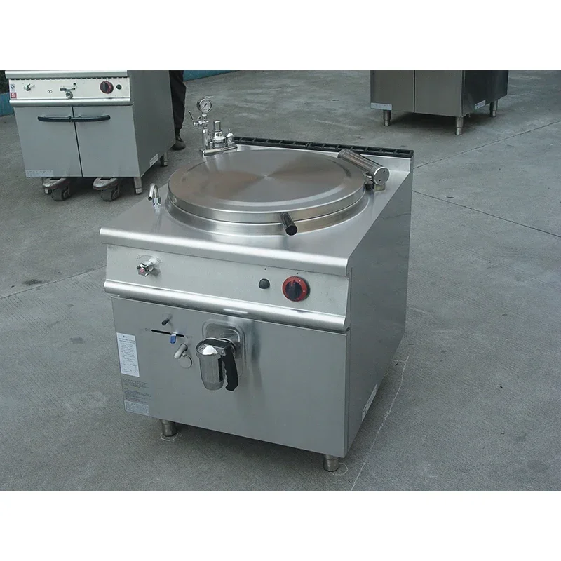 غلاية المطبخ سعة 100 لتر، وعاء الحساء التجاري، وعاء الغليان المغلف