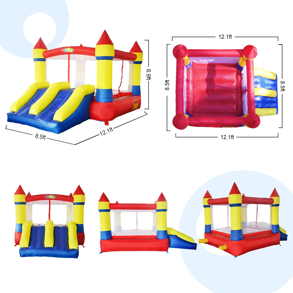 Casa inflable de rebote con tobogán para niños de 5 a 1,12 pies x 9 pies x 8 pies, casita de salto con castillo hinchable para adultos y niños pequeños, fiesta infantil