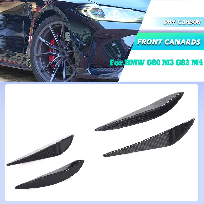 

Передний бампер автомобиля Prepreg Dry Carbon для BMW G80 M3 G82 G83 M4 2021+ Автогоночные передние боковые разделители Fins Body Kits