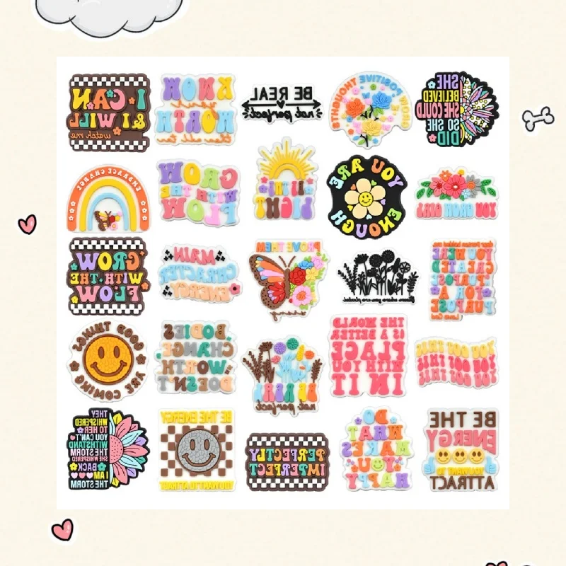 

MixSlogan Shoe Charms Smile Flower Shoe Decoration for Adults Men Women Sandals Wristband Clogs Accessories Party Gifts