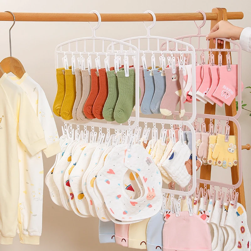 Tendedero de calcetines con 18/26 Clips, ropa interior, toalla de Saliva para bebé, ahorro de espacio, multifuncional, dormitorio doméstico, lavandería para estudiantes