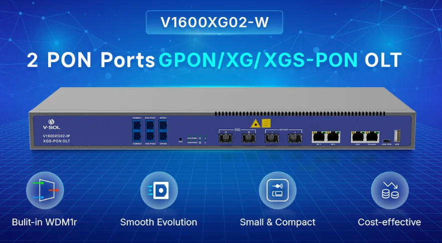 VSOL 2 PON Port GPON/XG/XGS-PON OLT Original  V1600XG02-W  N2_C+
