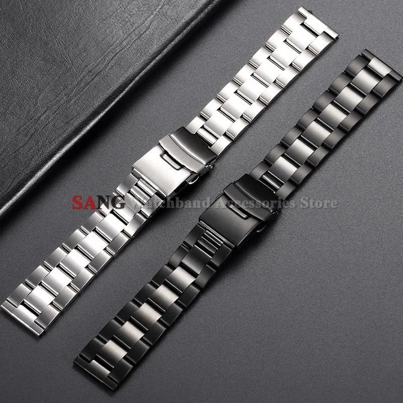 Bracelet de montre universel pour hommes et femmes, 20/22mm, 24mm, 26mm, 28mm, ceinture en métal pour plongée, pour Rolex, bracelet en acier inoxydable massif pour Seiko