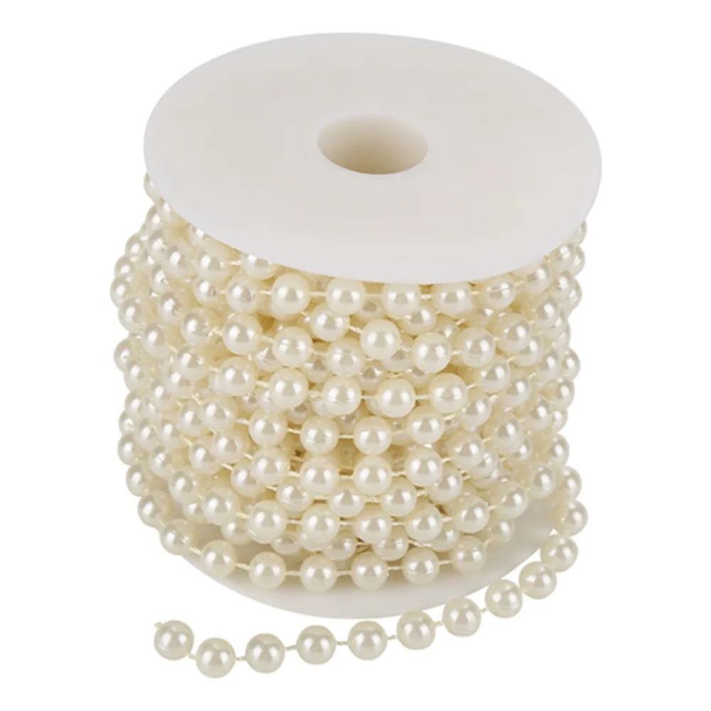 

8mm Size Pearl Beads Garland White Beige Color Beads Garland Faux Pearl 10M Pearl Bead Roll Floral Centerpieces