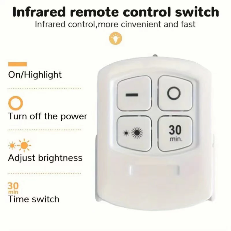 Dimmable LED Under Cabinet Light with Remote Control Battery Operated LED Closets Lights Wardrobe Bathroom Lighting Night Light