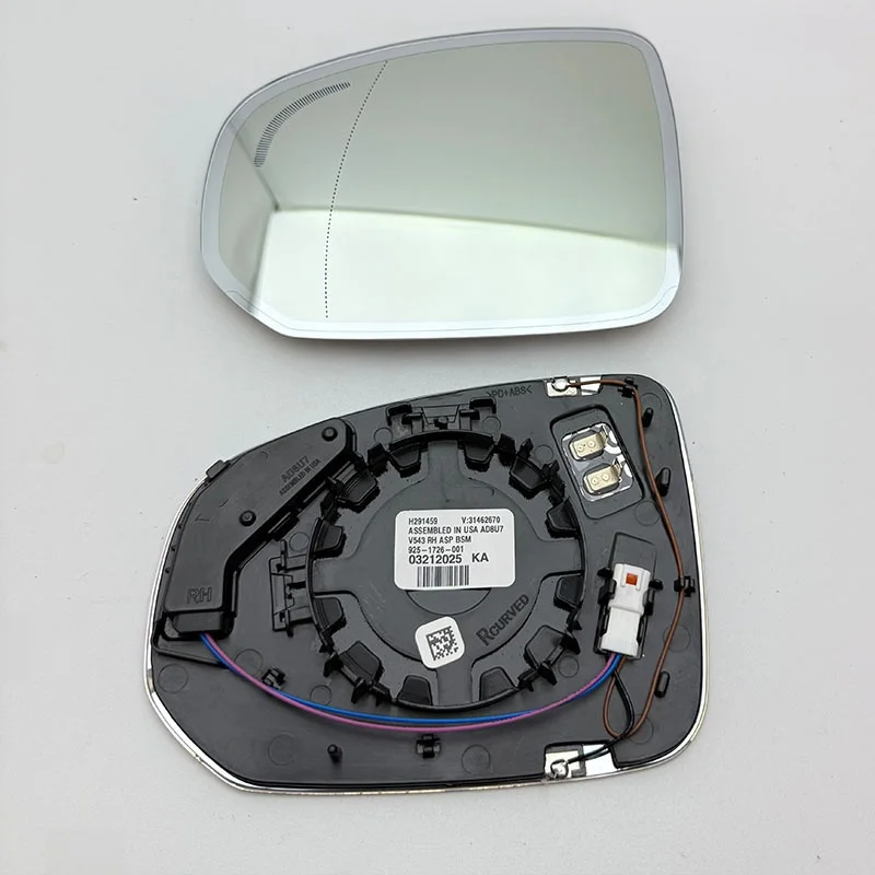 For Volvo XC60 2018-2024 V90 2017-2024 BSM Blind Spot Warning Mirror Glass, Heated Auto Dimming Anti-Glare Side Wing Lens