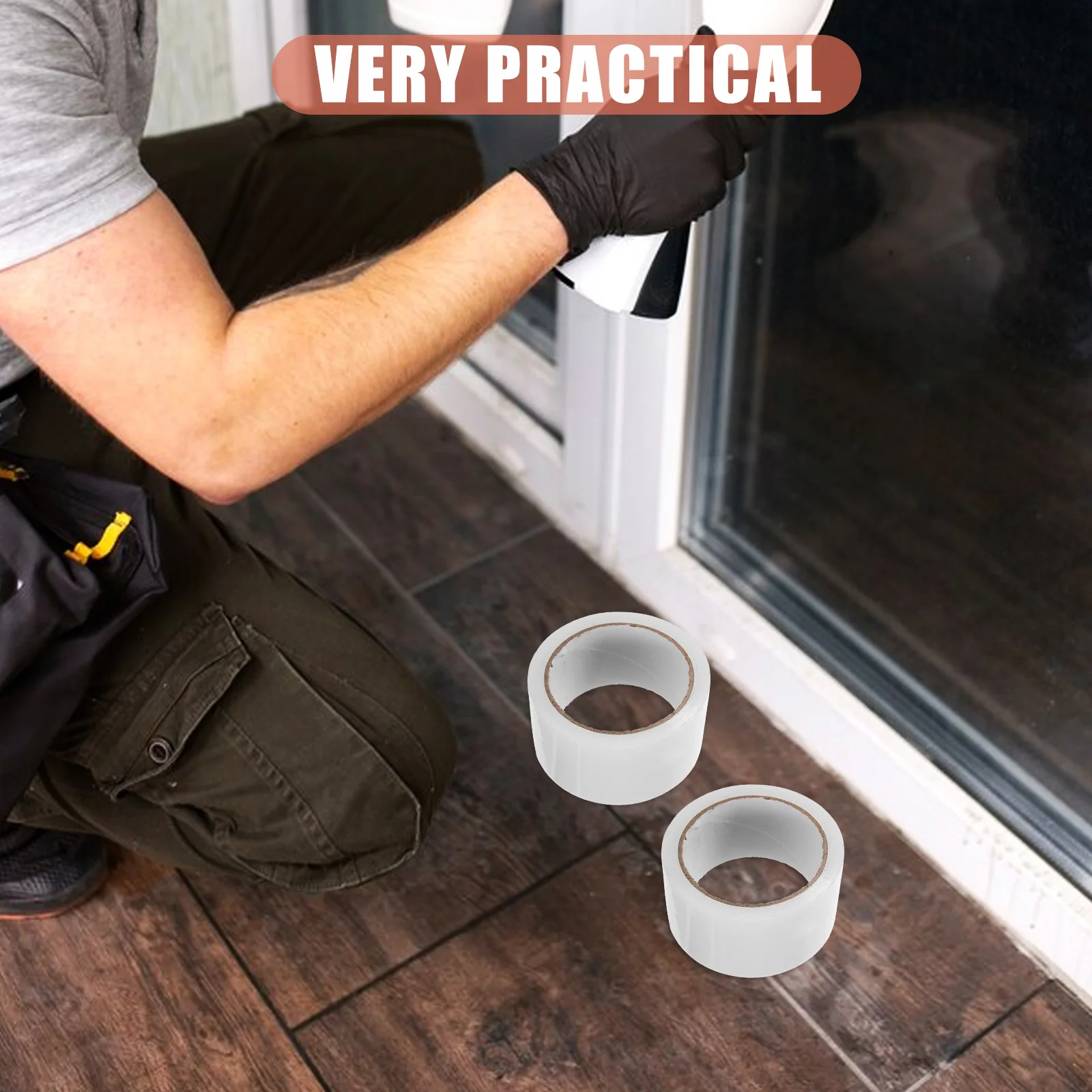 2 Rolls Heavy Duty Tape Transparent Windproof Duct Waterproof Window Weather Sealing Door Adhesive