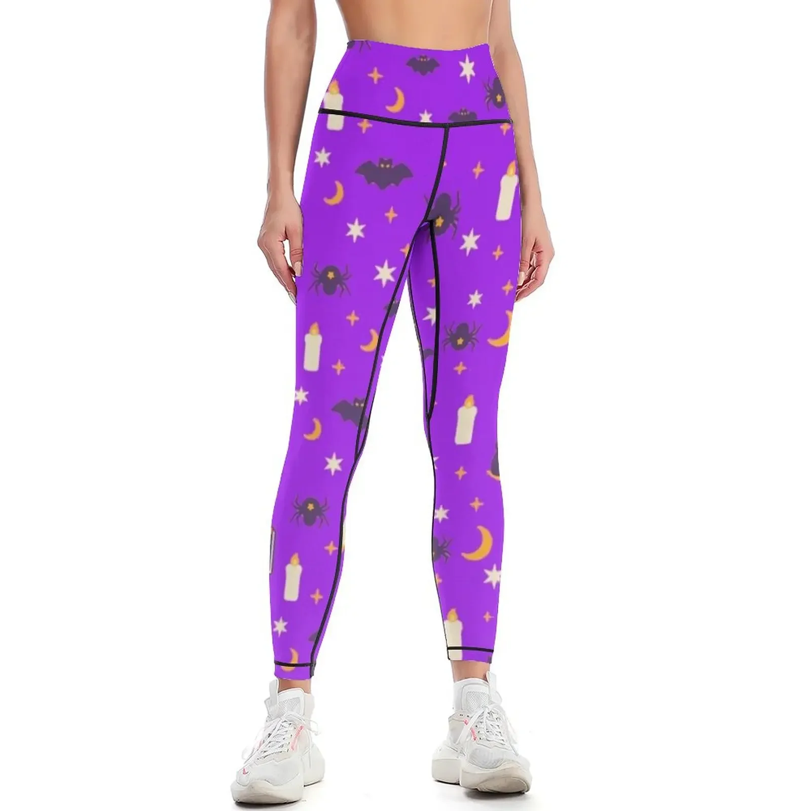 Halloween Witches Purple Pattern Leggings Legging sexy woman joggers for Sports pants for Women's gym Womens Leggings