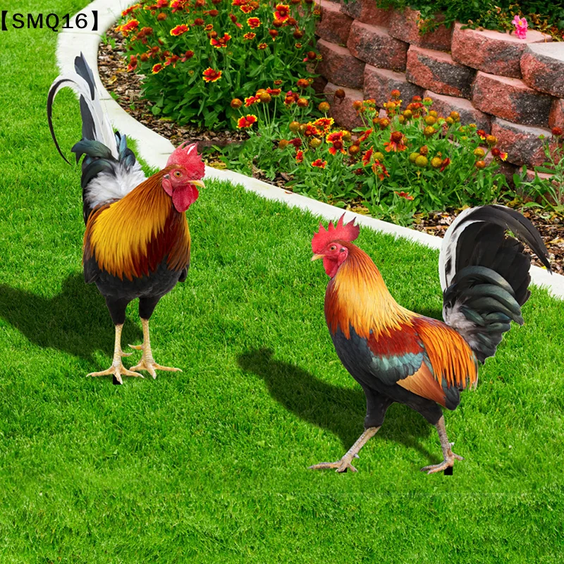 1pcsGarden Rooster Statue Acrylic Chicken Sculpture For Yard Decor Weatherproof Hen Figurine For Farm Patio Lawn Back Yard 【SMQ】