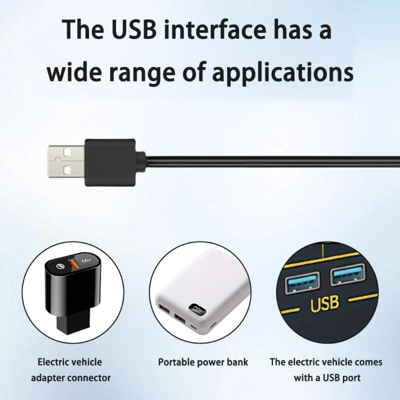 652F Secure Grip Comfortable Adjustable Heated Handle Cover For Bikes Motorcycles USB Operated Winter Use Cold Weather Cycling