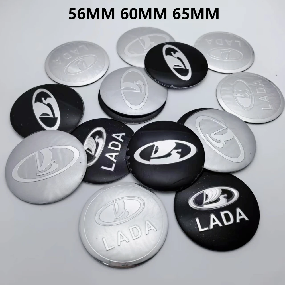 

4pcs 56MM 60MM 65MM Lada Emblem Logo Car Stickers Accessories for Car Wheel Center Caps Badge Rim Wheels Hubcaps Cover Replace
