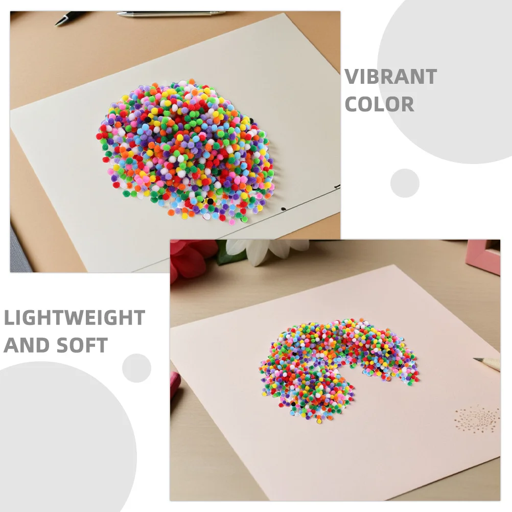 3000pcs Craft Pompom Balls Soft Colorful For Diy Kids Art Holiday Decorations Creative Projects Bulk Mini Ornaments Assorted