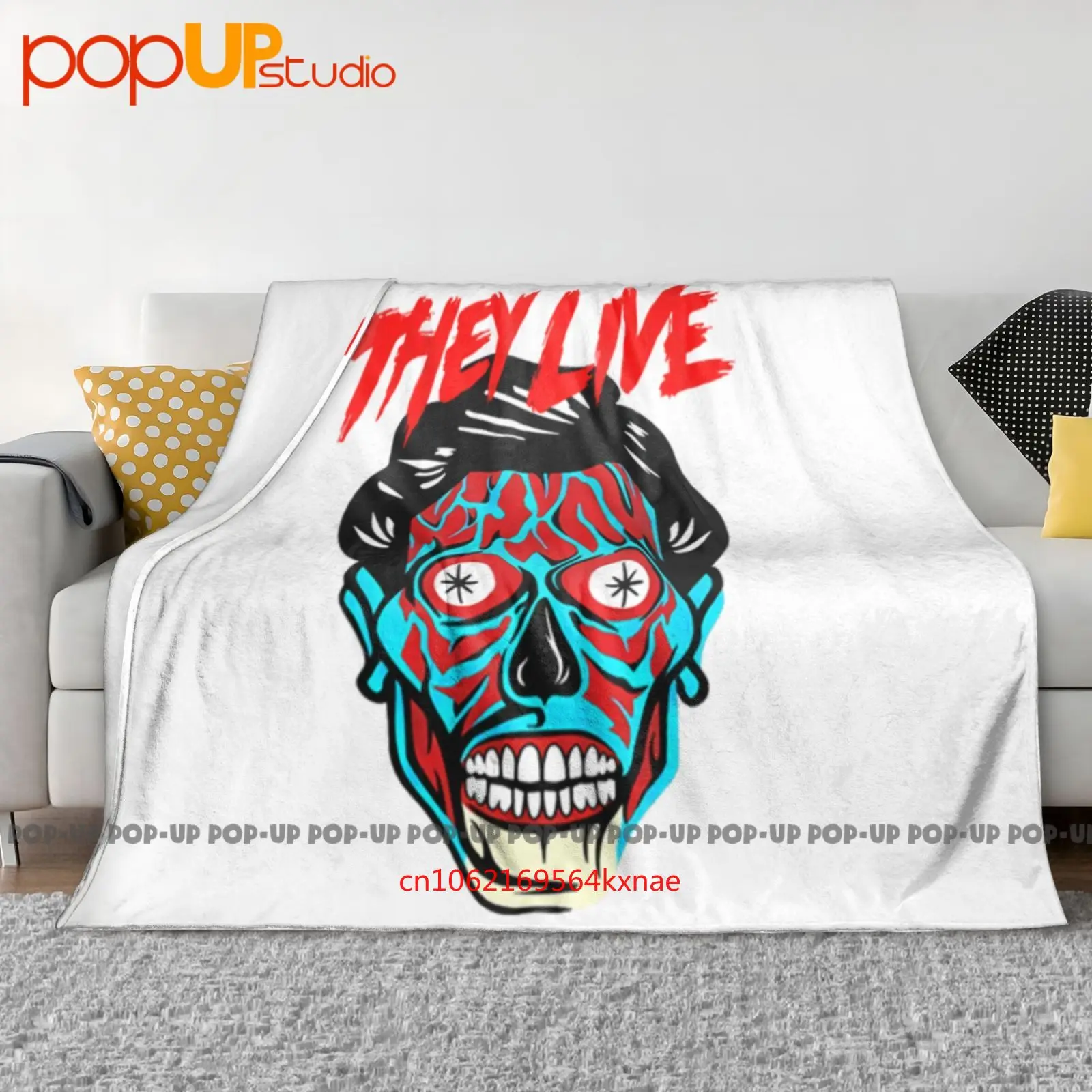 

They Live Blue Alien Face Horror Movie 80S Film John Nada Carp Ultra-Soft Blanket Quilt Winter Sofa Cover Bed Covers
