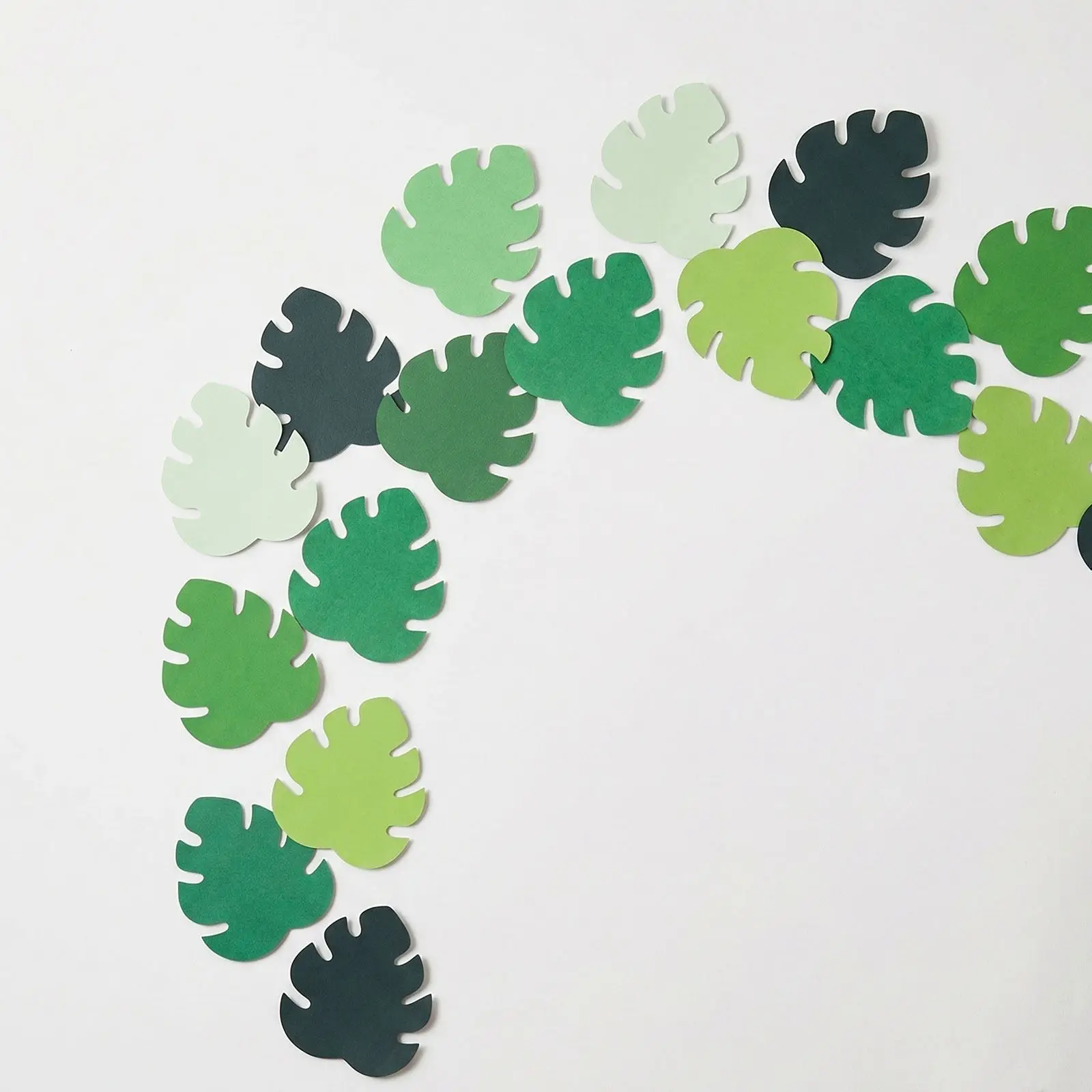 200 Pcs Botanical Classroom Decor Jungle Themed Paper Decorations Bulletin Board Leaf Green Cutouts